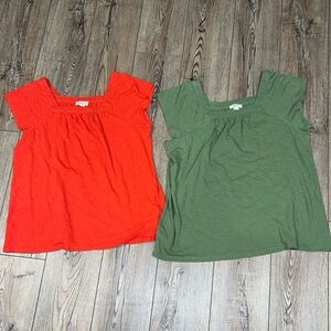 Style & Co Lot of 2 Flutter Sleeve Square Neck Tops from Macys